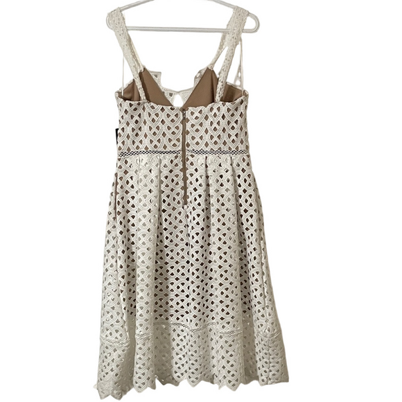 Nwt’s Dex Occasion White Lace Midi Dress Size Large - Picture 7 of 12
